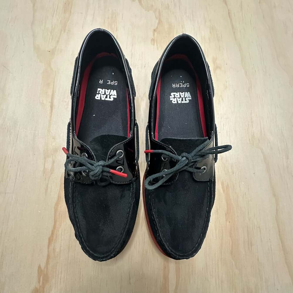 Sperry Star Wars Darth Vader Boat Shoes Size 11.5 Black Suede